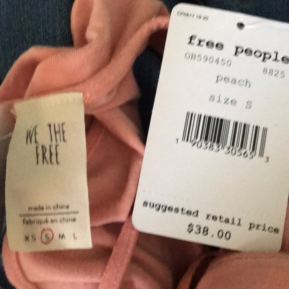 Free People Amelia Racerback Tank Peach - Picture 5 of 6